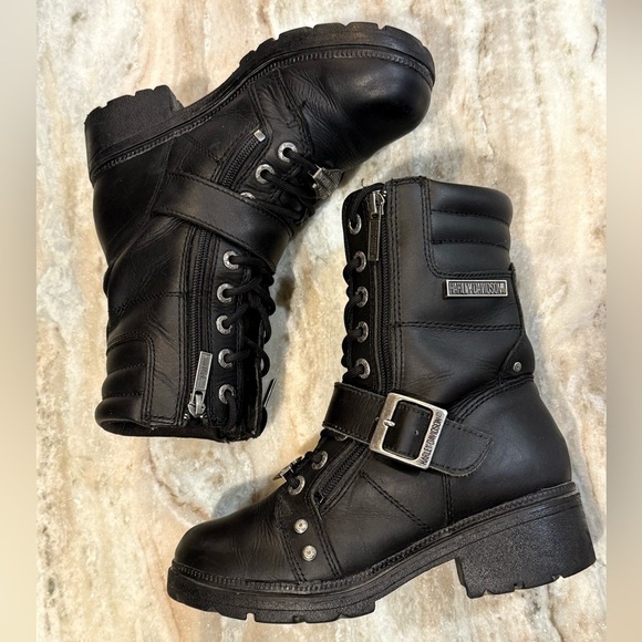 Women’s HARLEY DAVIDSON Talley Ridge 7.25" Motorcycle Boots D83878- Size 6 - Picture 3 of 10